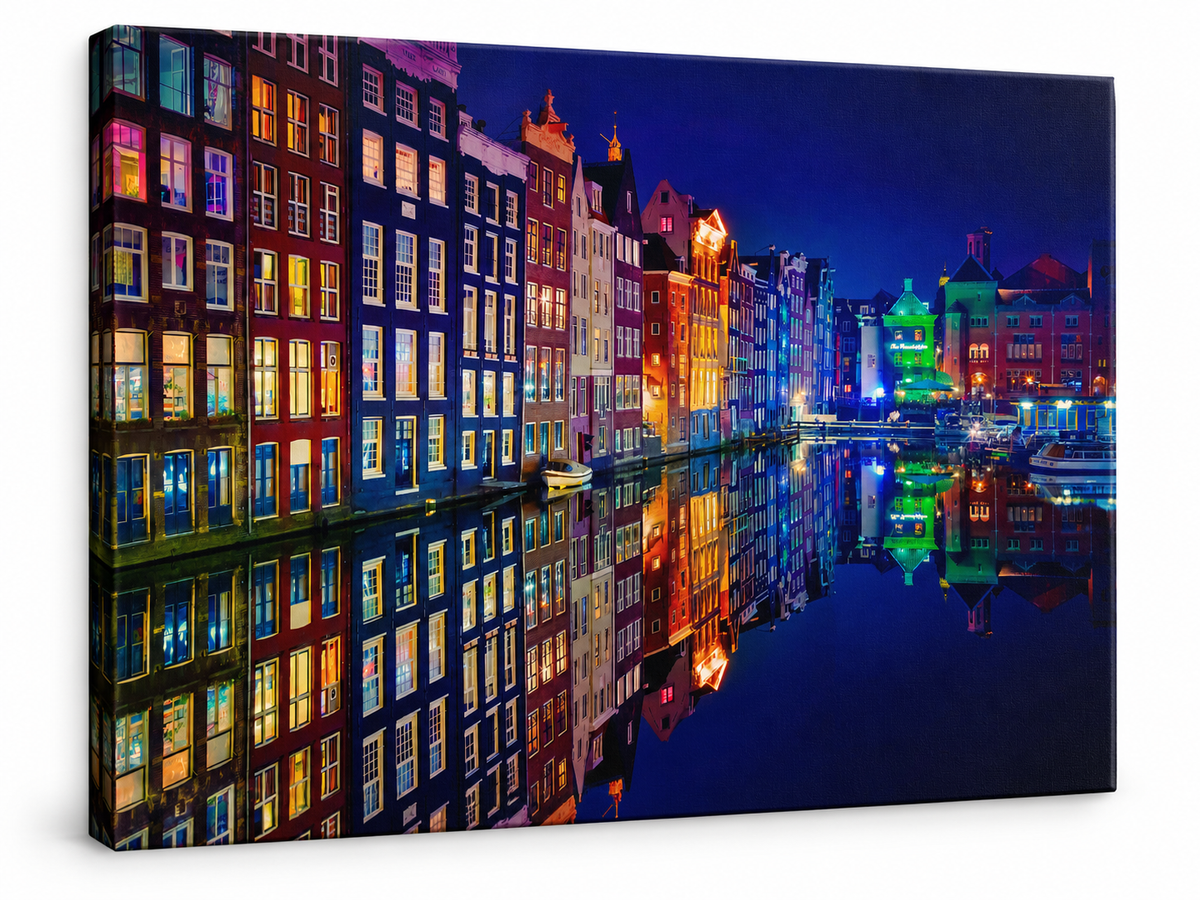 Amsterdam | Canal Reflections Canvas Wall Art
