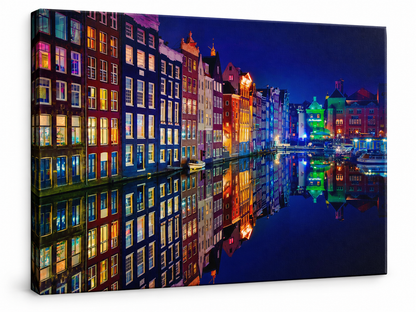 Amsterdam | Canal Reflections Canvas Wall Art