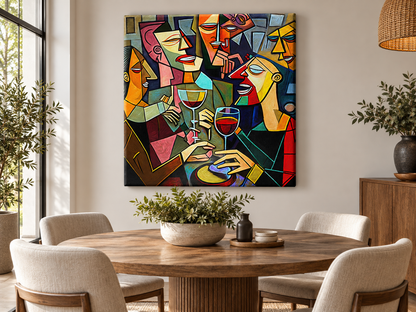 Drinking Group | Cubist Canvas Wall Art