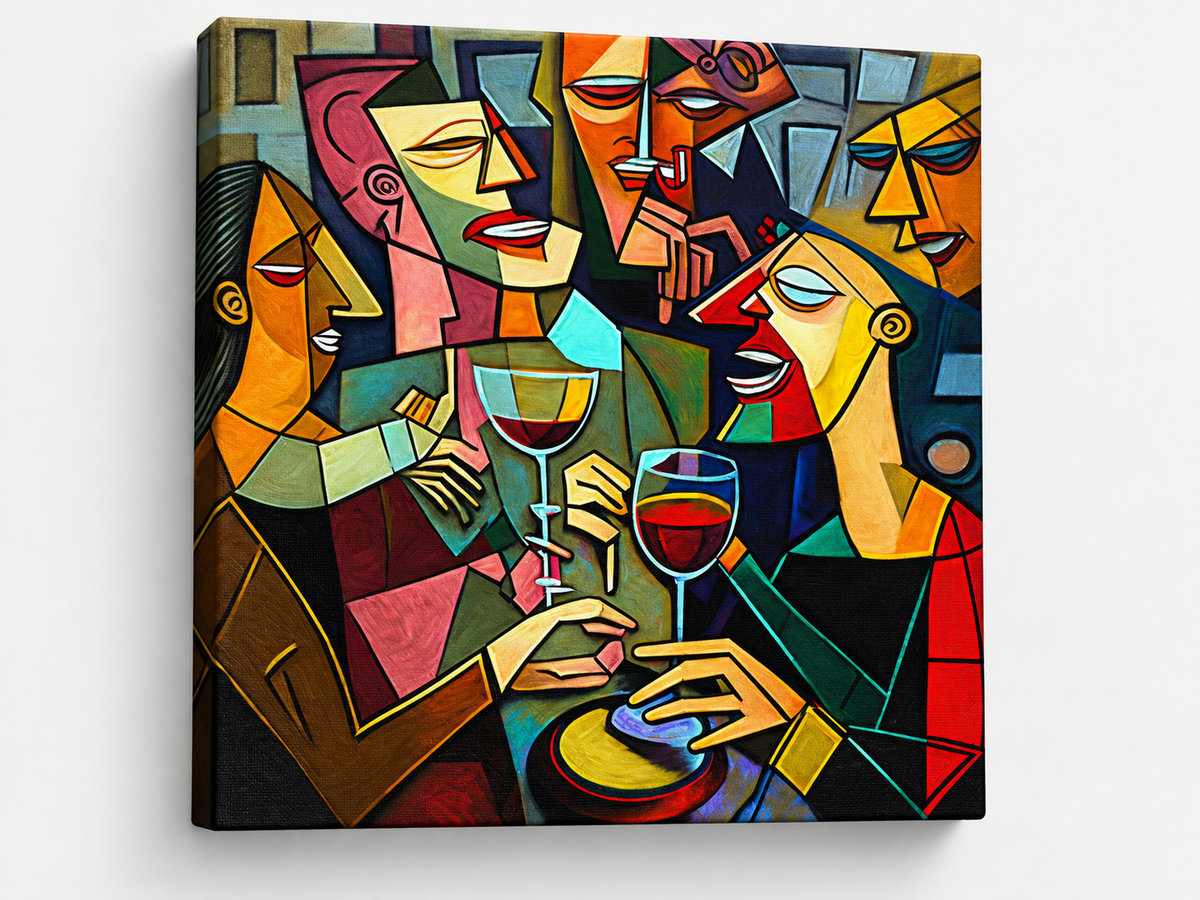 Drinking Group | Cubist Canvas Wall Art