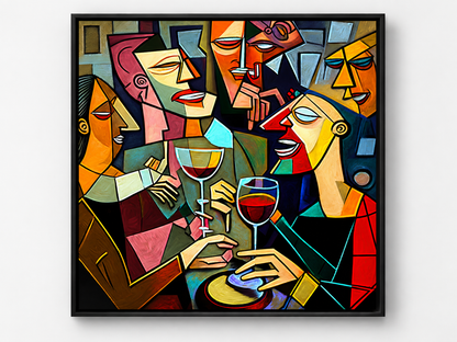 Drinking Group | Cubist Canvas Wall Art