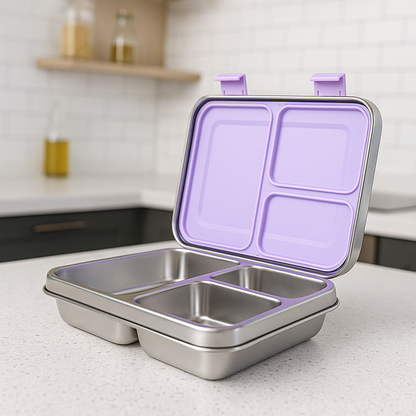 Boîte à déjeuner anti-fuite en acier inoxydable avec compartiments – Style Bento pour enfants et adultes