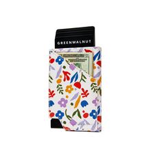 Slim Pop-Up Wallet | Floral Aluminium Wallet Card Holder | Rfid Blocking Minimalist Pop up Credit Card Holders