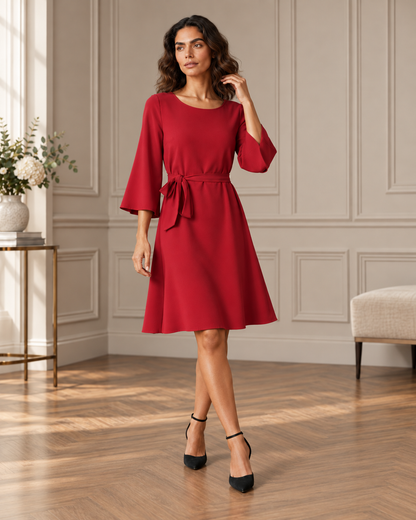Robe Jennifer ceinturée unie