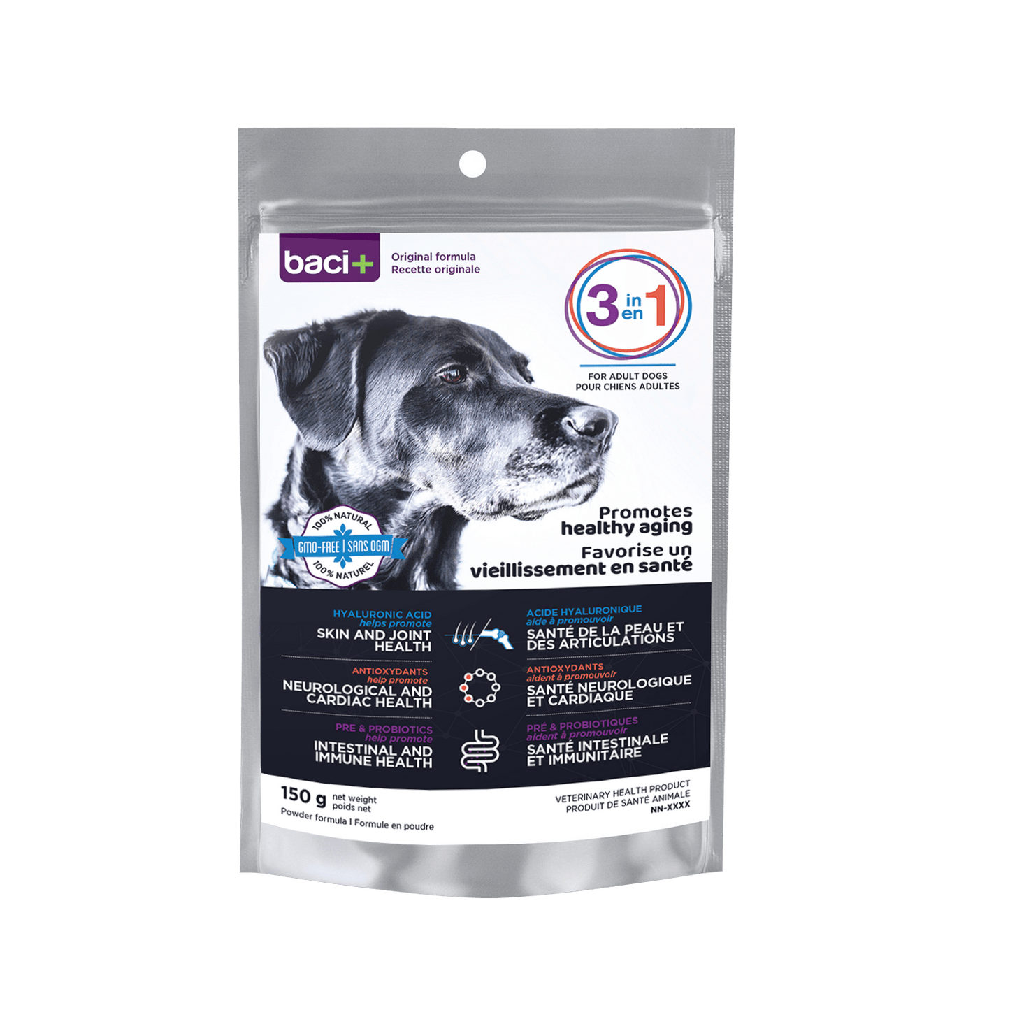 3en1 – Soutien articulaire, digestif et cardiaque pour chiens seniors