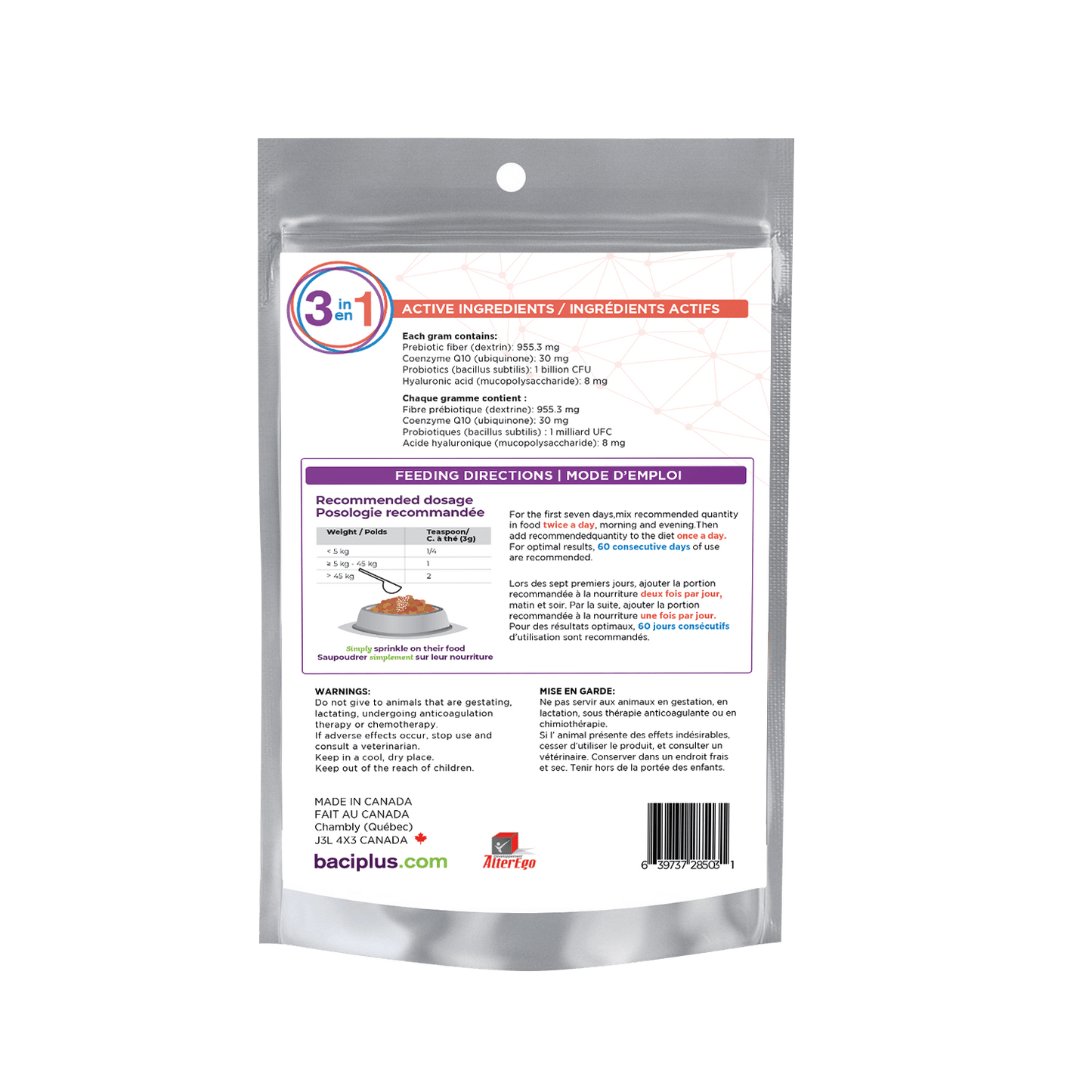 3-en-1 – Soutien Articulaire, Digestif & Cardiaque pour Chats Seniors