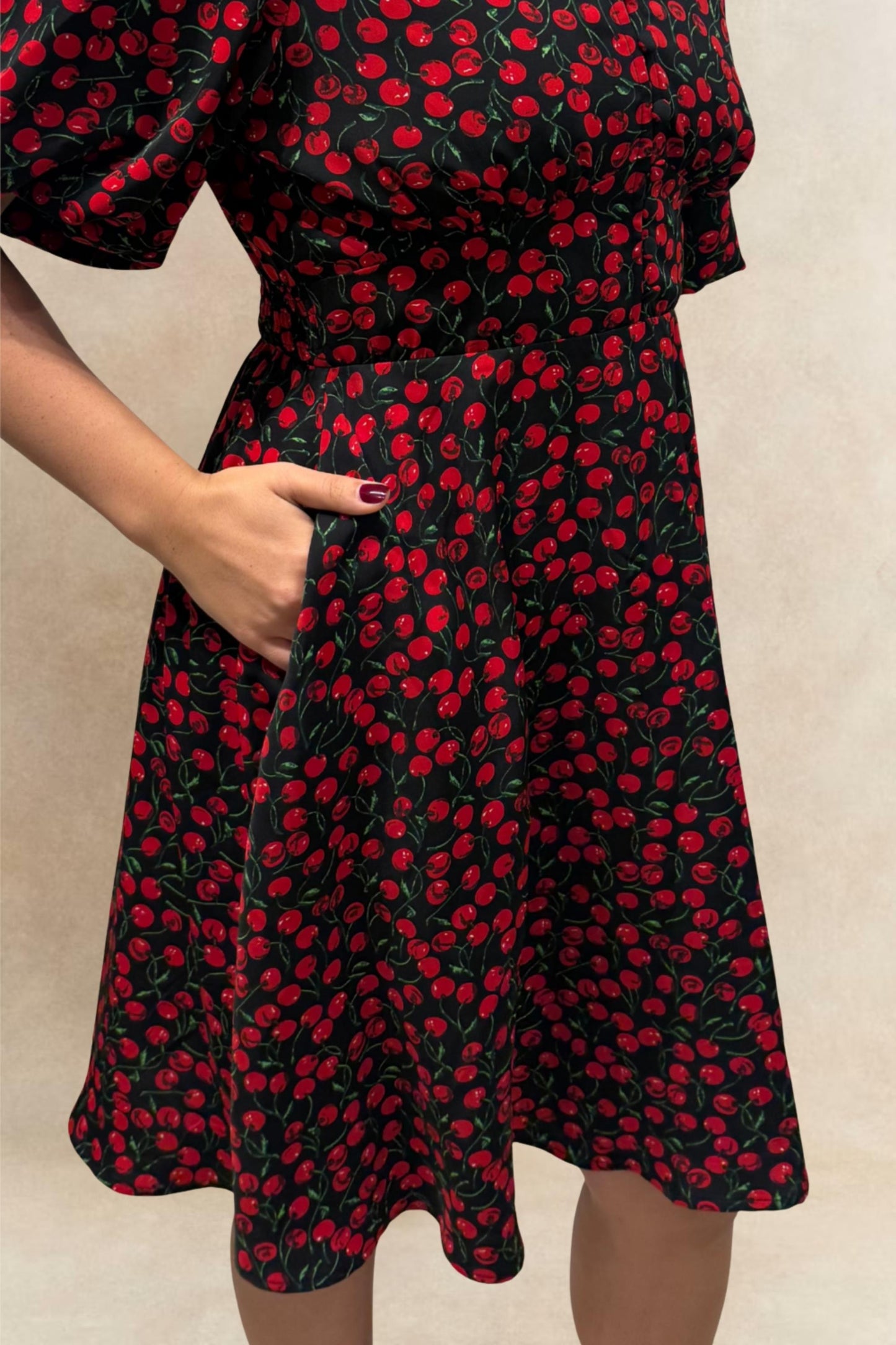 Robe évasée imprimé cerises Cindy