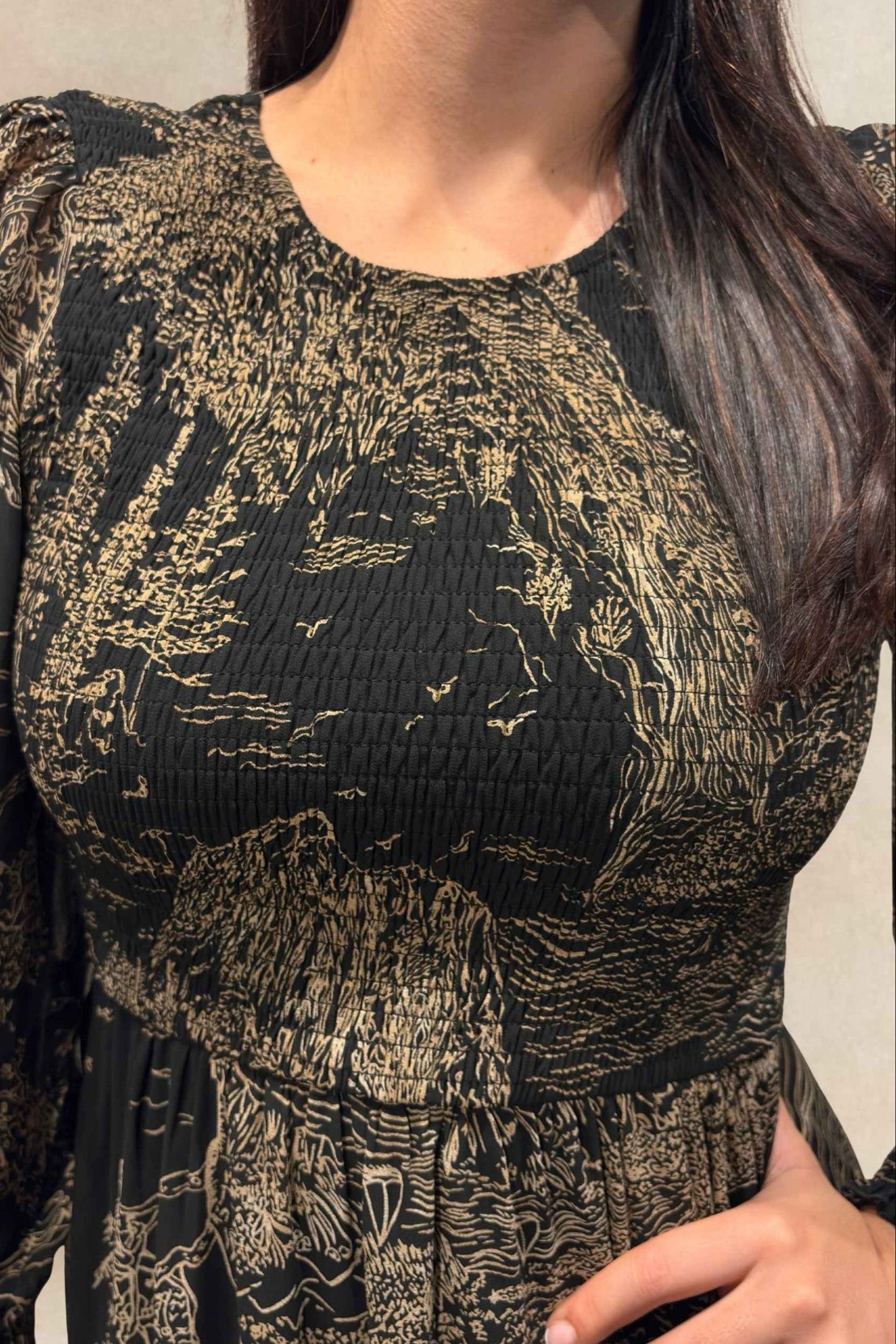 Robe Francesca noire smockée