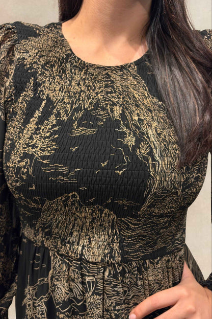 Robe Francesca noire smockée