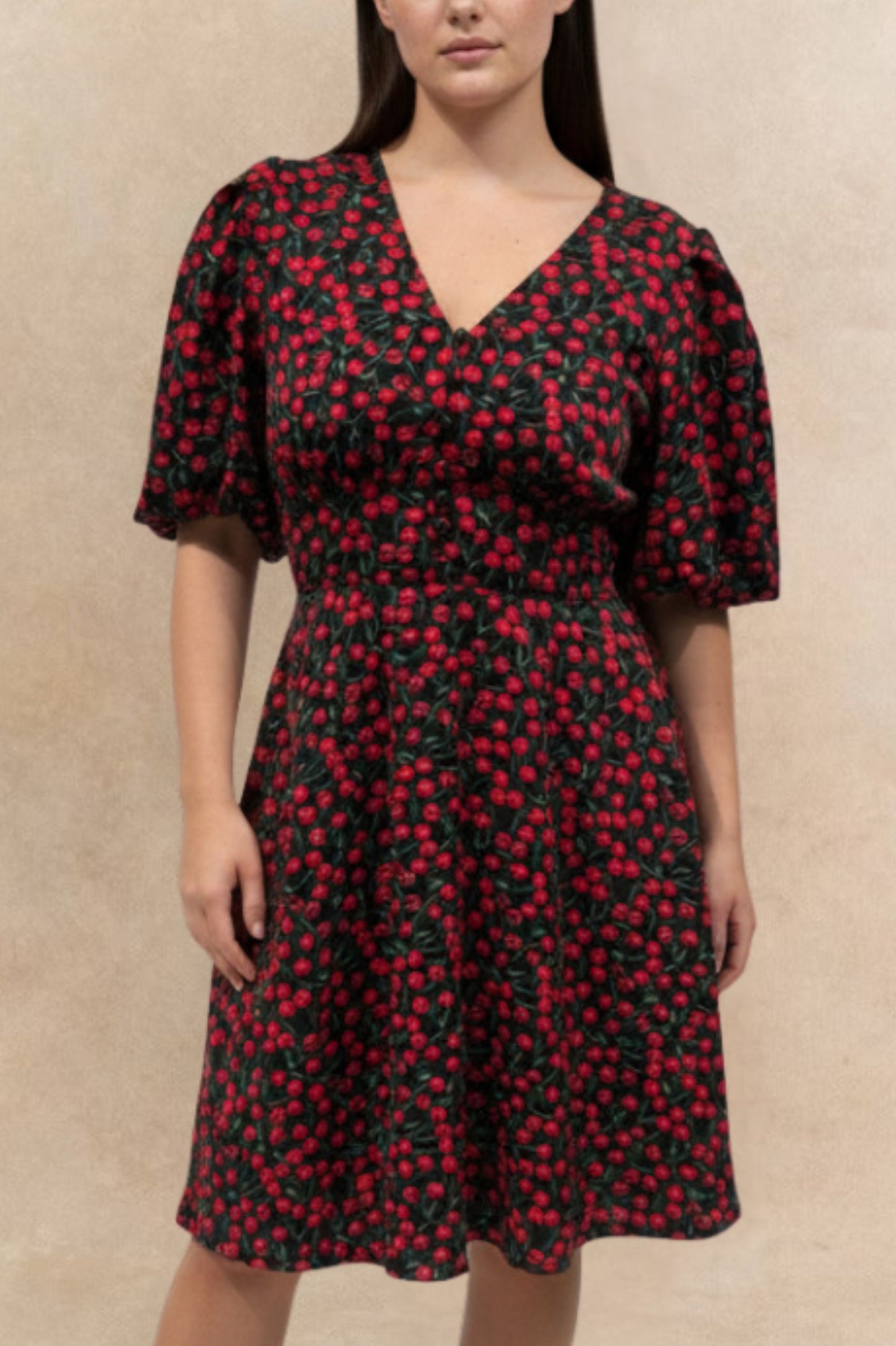 Robe évasée imprimé cerises Cindy