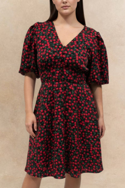 Robe évasée imprimé cerises Cindy
