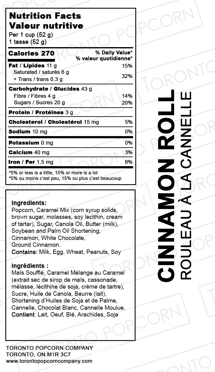 Popcorn roulé à la cannelle