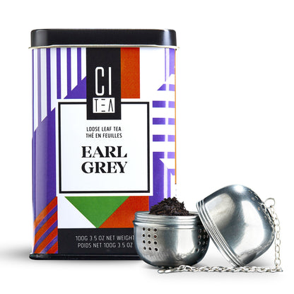 Thé noir Earl Grey en vrac avec boule à thé – 100 g