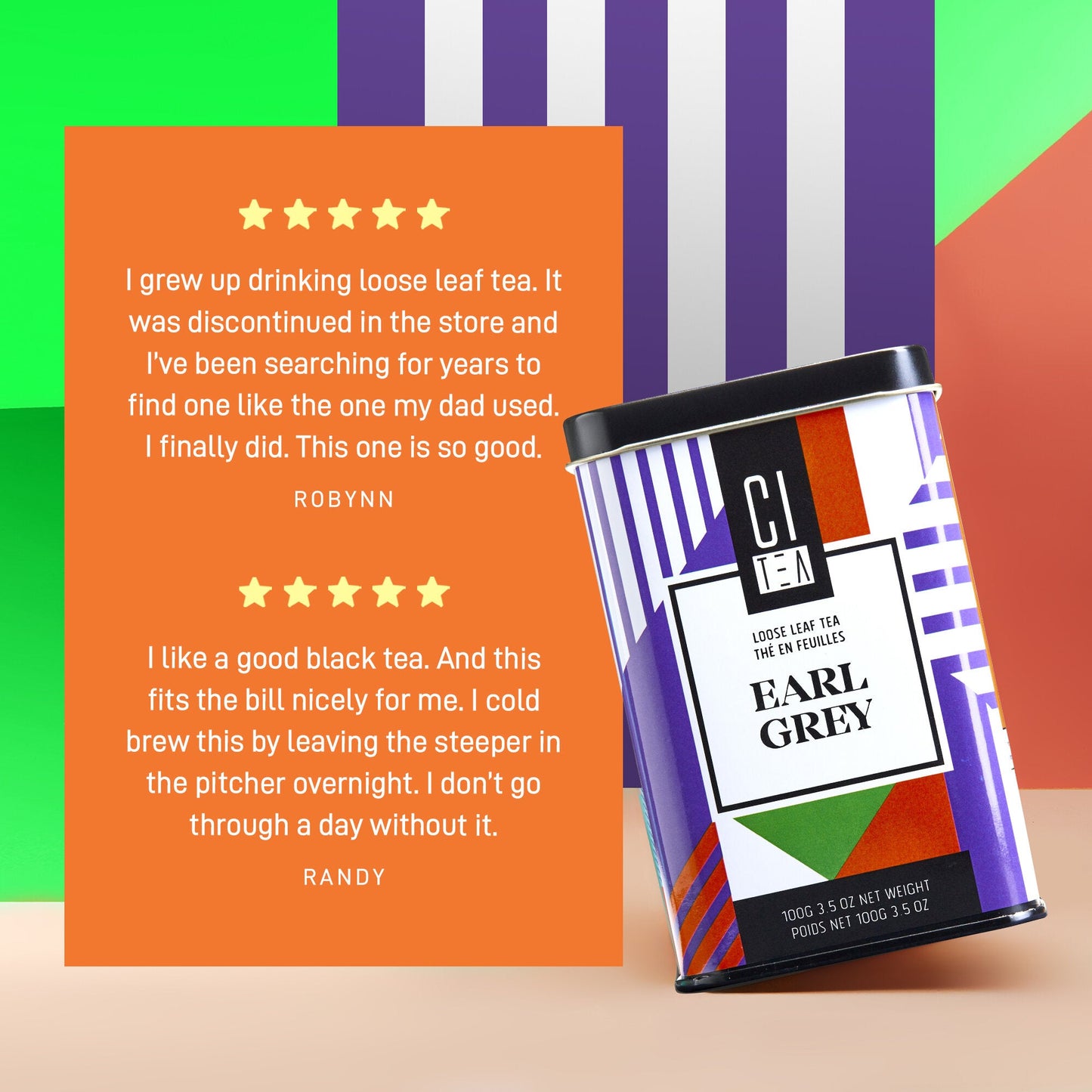 Thé noir en vrac Earl Grey et Orange Pekoe