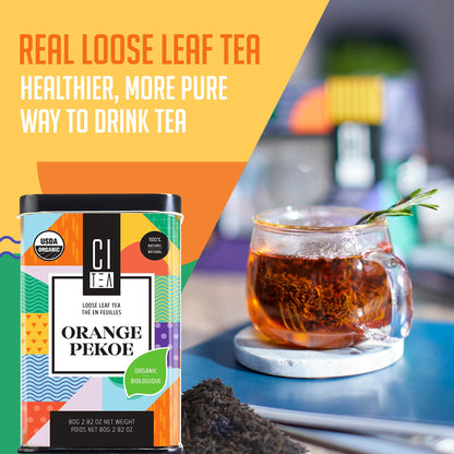 Lot de deux thés noirs Orange Pekoe biologiques en vrac