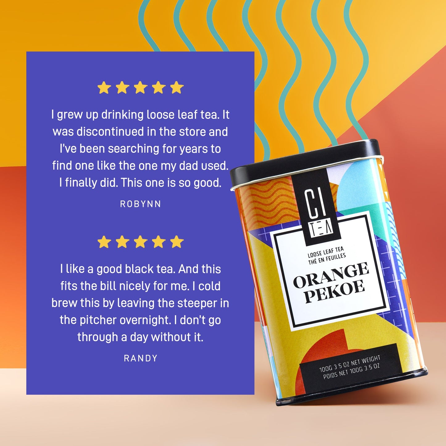 Lot de deux thés noirs en vrac Orange Pekoe - 200g