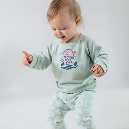 Baby/Kids' Bamboo Graphic Raglan Pullover | Ice Cream Dash On Seaglass