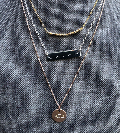 Gold Morse Code Necklace