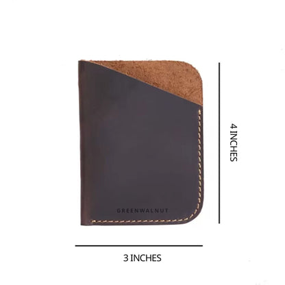 Porte-cartes minimaliste en cuir véritable | Portefeuille fin en cuir fait main