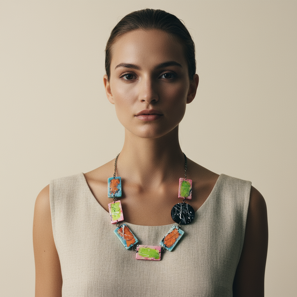 Boucles d'oreilles pendantes ou à clips motif éclaboussures de peinture