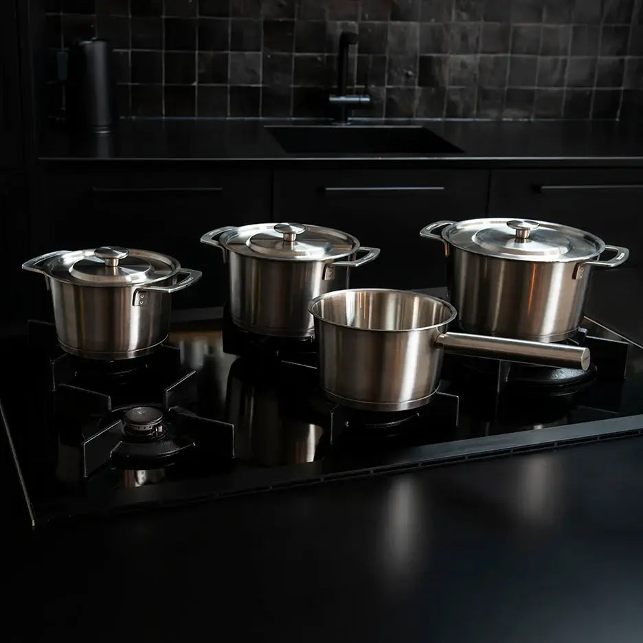 COMBEKK | SET DE 4 USTENSILES DE CUISINE EN ACIER INOXYDABLE