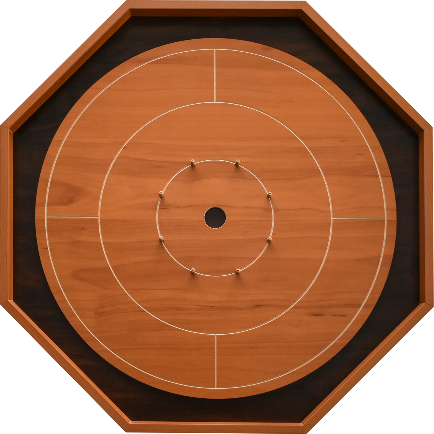 Table de crokinole pour débutants par Crokinole Canada - Mélamine cerisier et noyer - Jeu de crokinole traditionnel