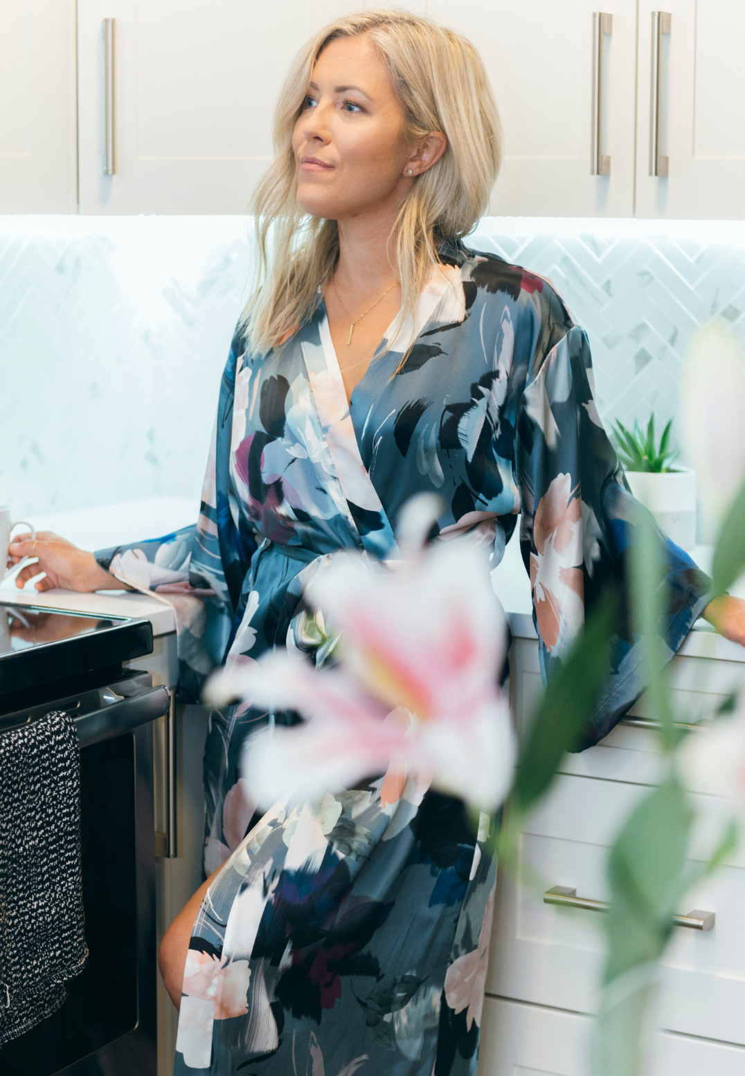 Robe longue kimono Silver Lining