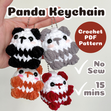 Crochet NO-SEW Panda Keychain Pattern PDF Download (Beginner Friendly)