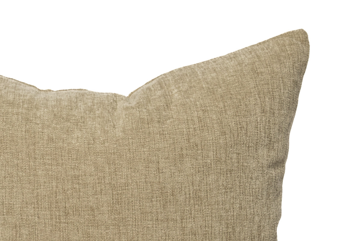 Housse de coussin chenille écrue