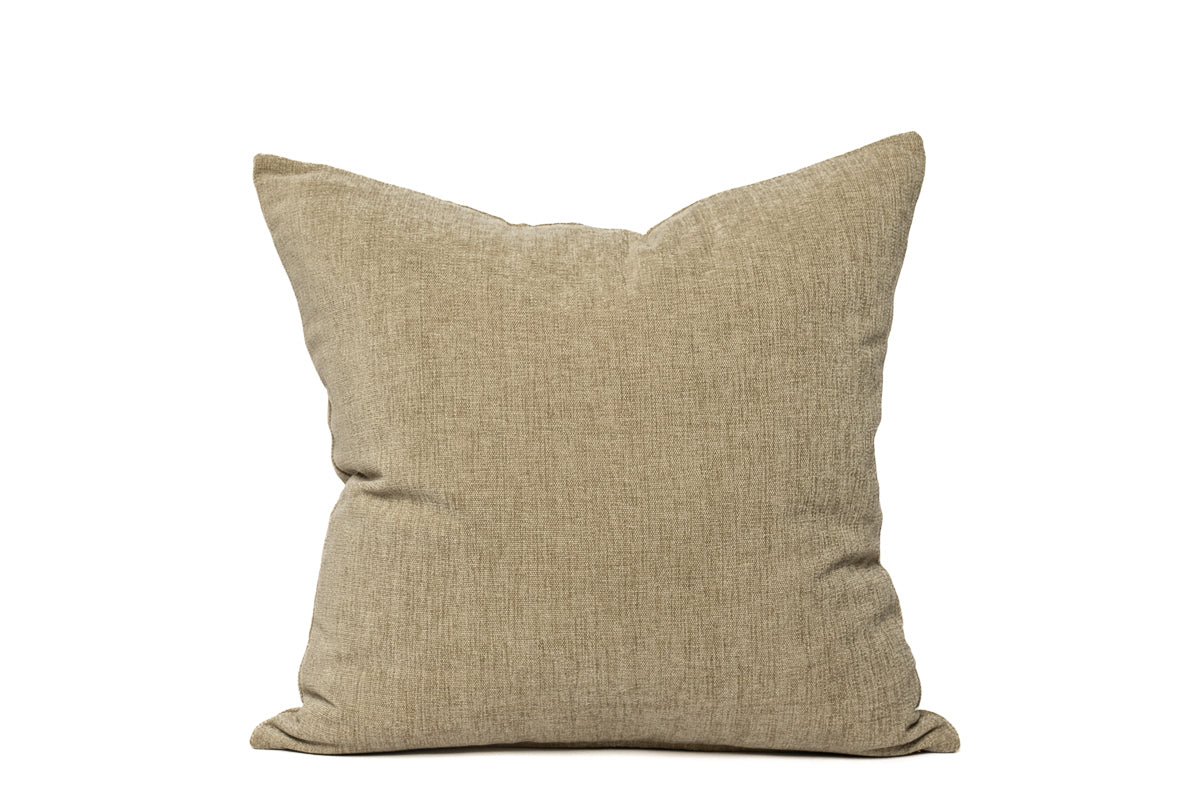 Housse de coussin chenille écrue