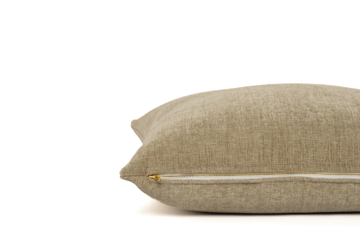 Housse de coussin chenille écrue