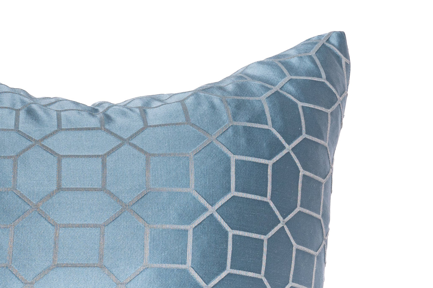 Housse de coussin bleu acier