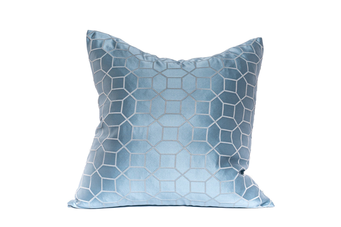 Housse de coussin bleu acier