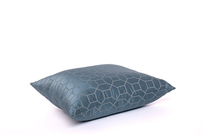 Housse de coussin bleu acier