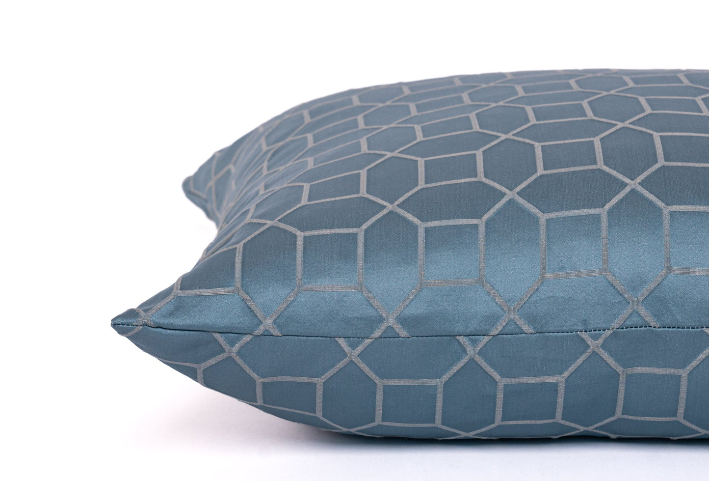 Housse de coussin bleu acier