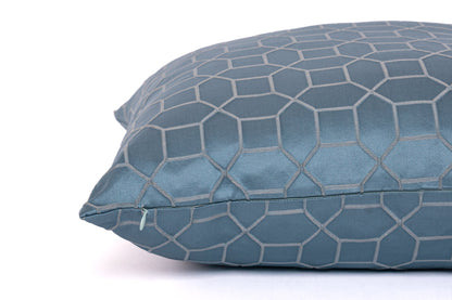 Housse de coussin bleu acier
