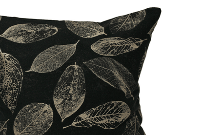 Housse de coussin Feuilles Noires
