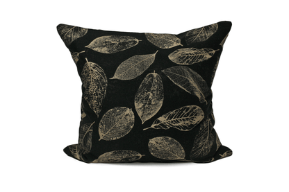 Housse de coussin Feuilles Noires
