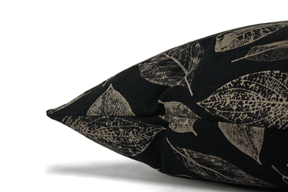 Housse de coussin Feuilles Noires