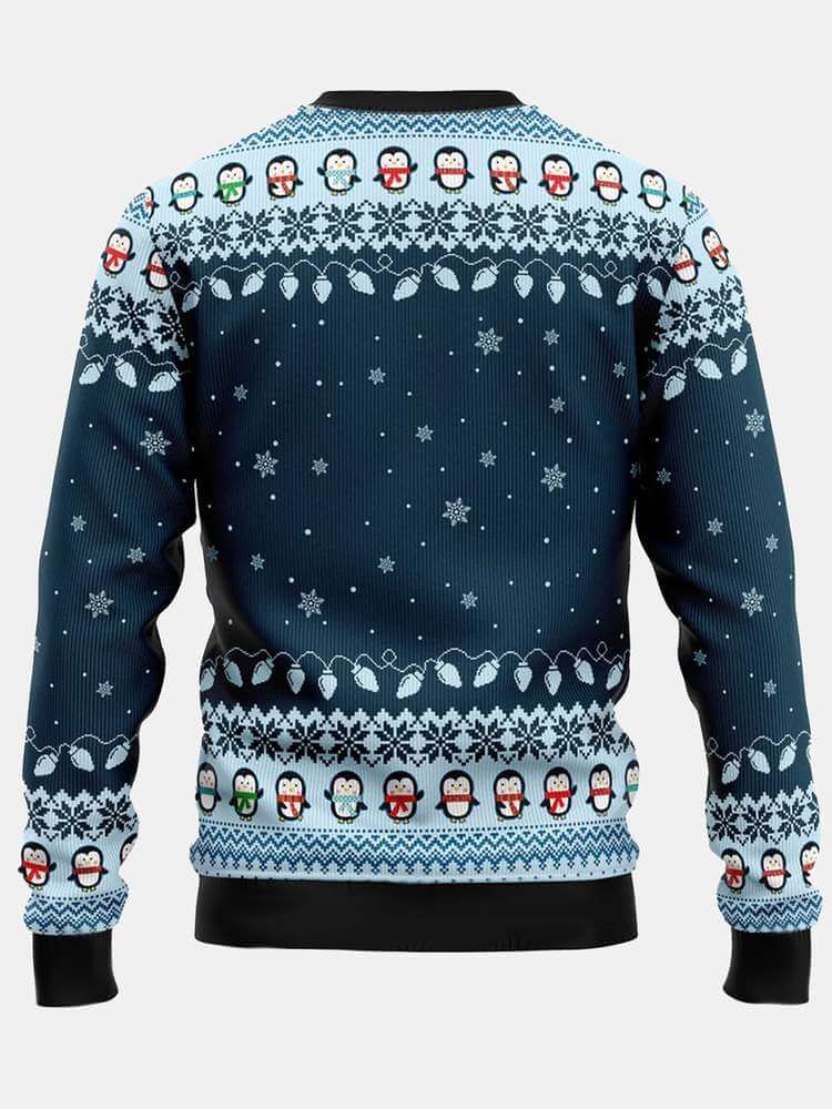 Couple - Pull Adorable Pingouin avec Pompon