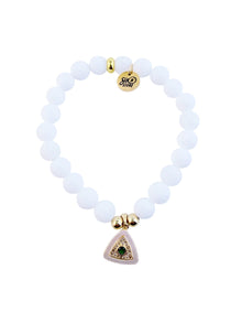 Bracelet Œil Turc en Jade Blanc