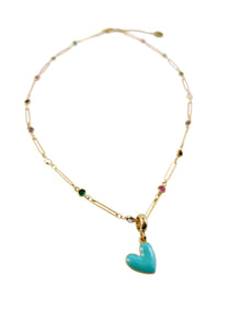 Collier Cœur Pop - Blue Belle