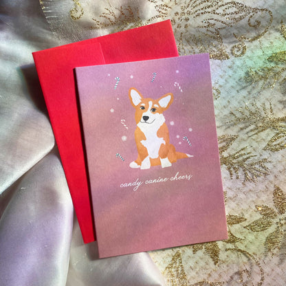 Carte de vœux mini | Chien canin bonbon | Corgi