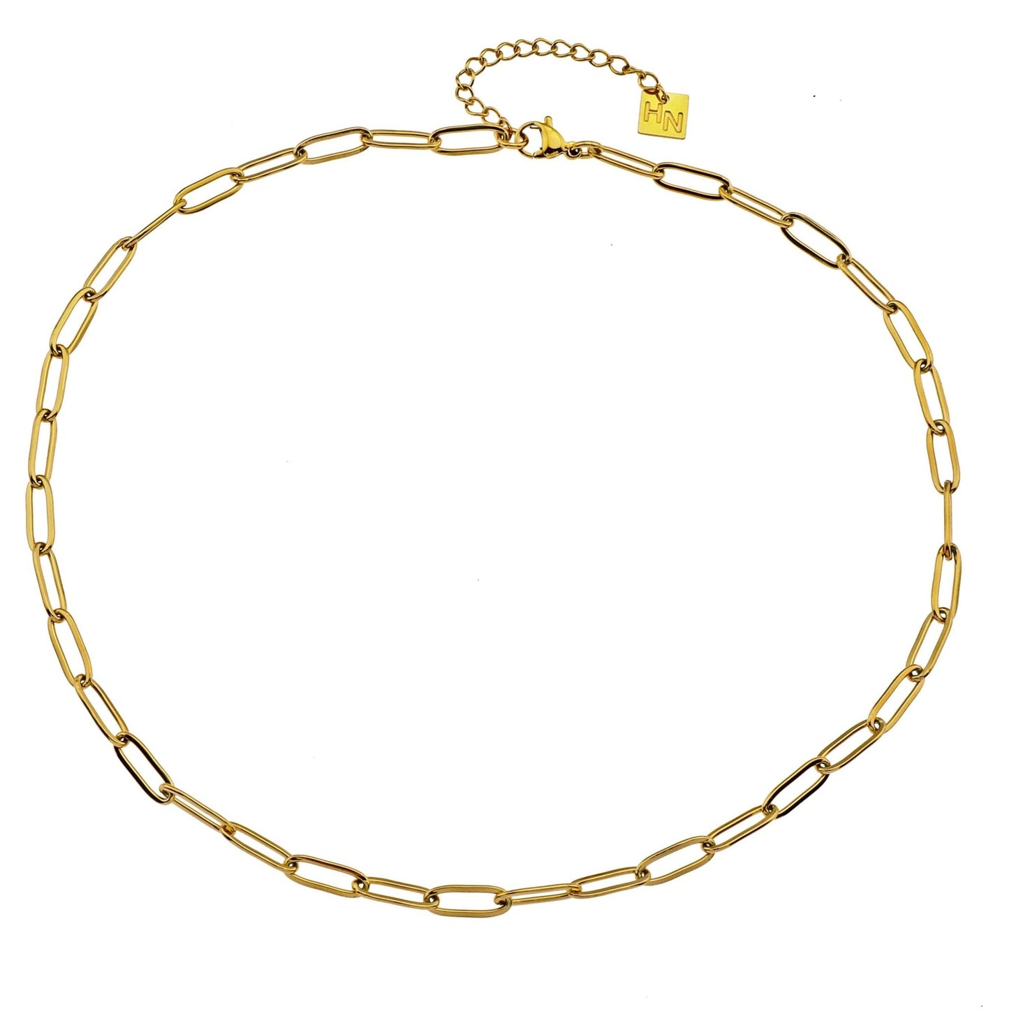 DALIA : Collier essentiel en maillons trombone dorés