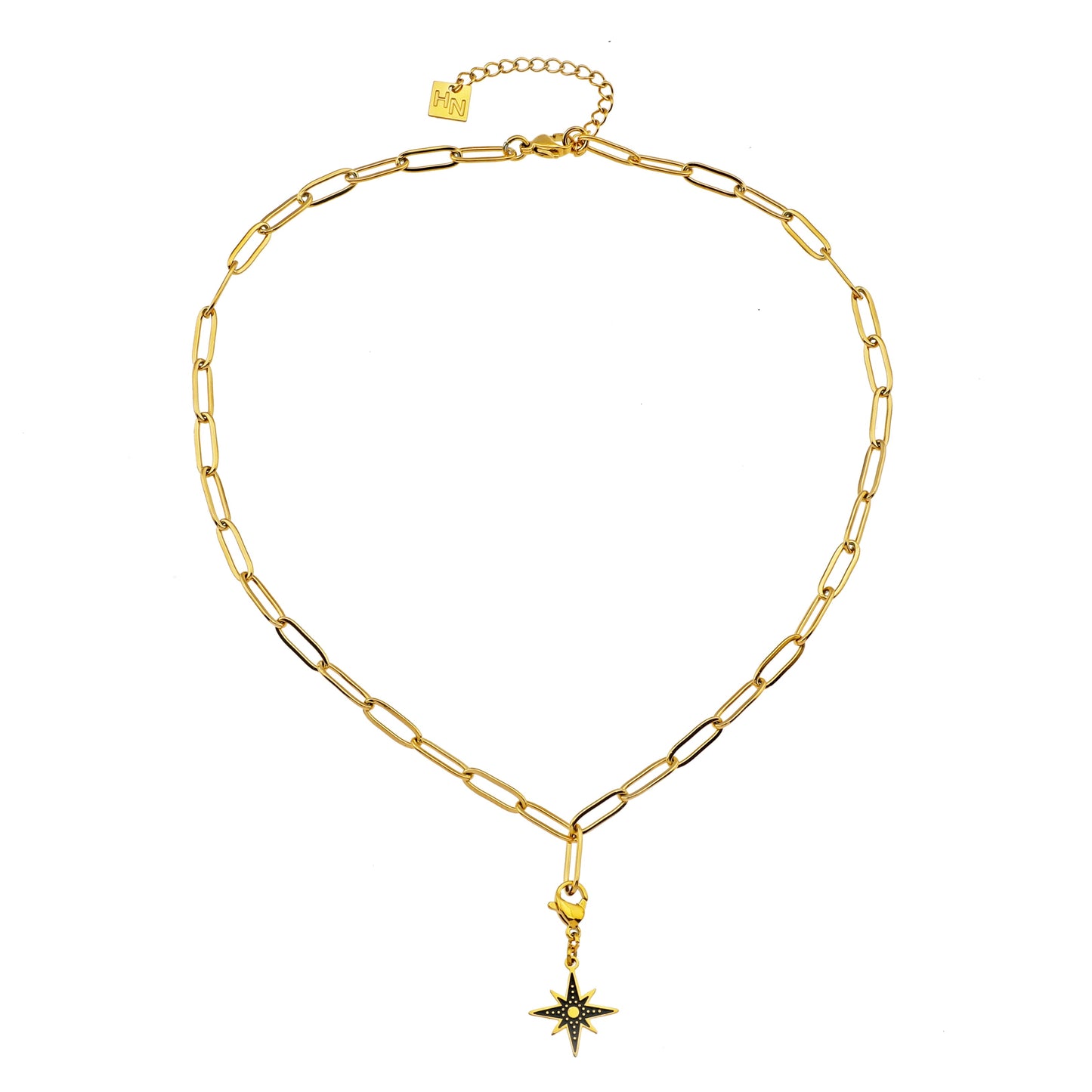 DALIA : Collier essentiel en maillons trombone dorés
