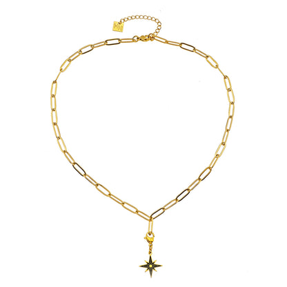 DALIA : Collier essentiel en maillons trombone dorés