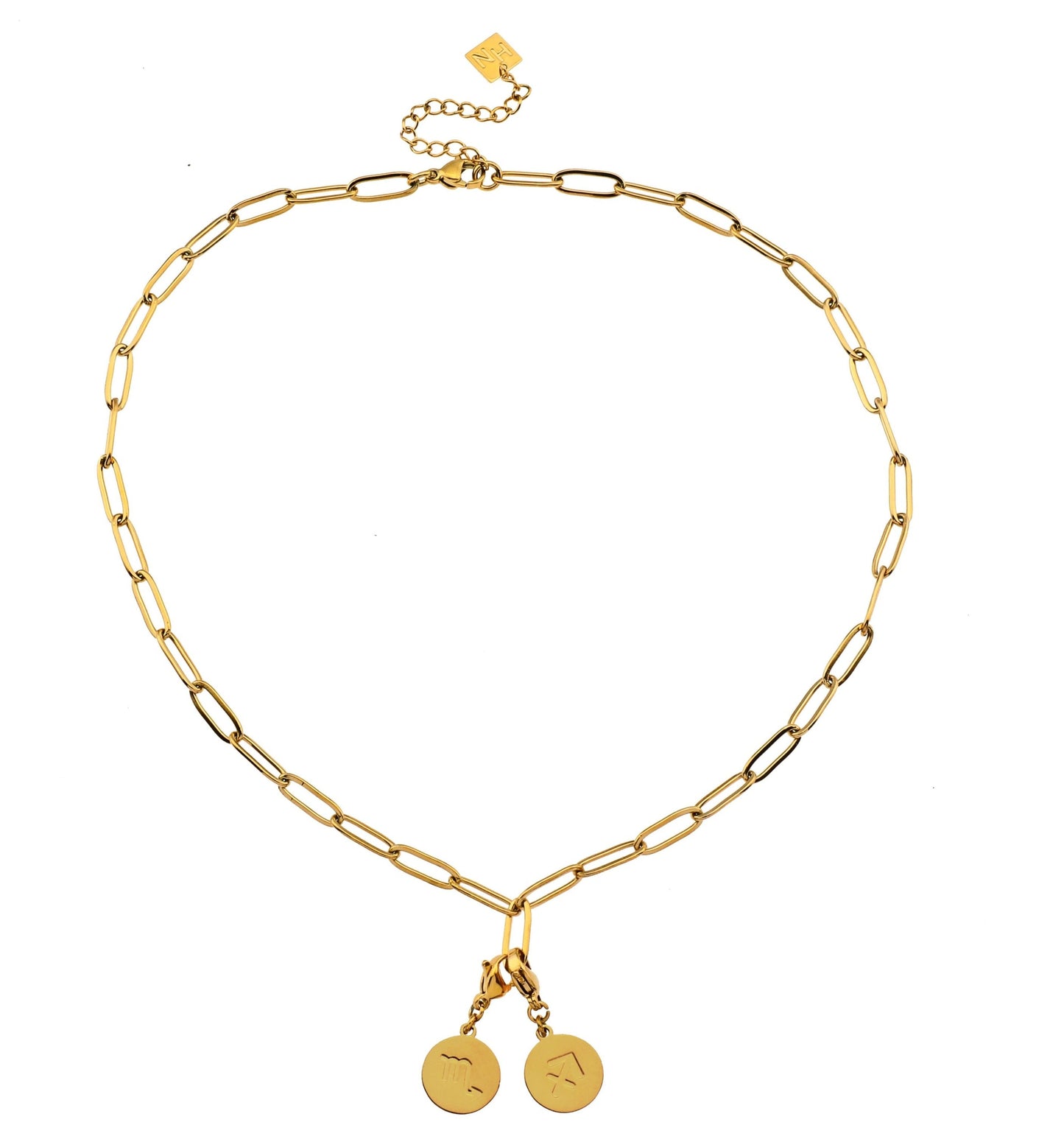 DALIA : Collier essentiel en maillons trombone dorés