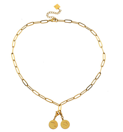 DALIA : Collier essentiel en maillons trombone dorés