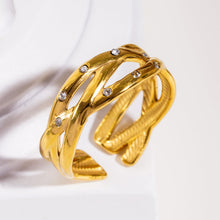 DARI: Intertwined Stacked Ring with Mini Zirconia Highlights