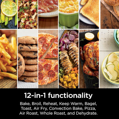 NINJA DCT401 12-in-1 Double Oven with FlexDoor, FlavorSeal & Smart Finish - Factory serviced with Home Essentials warranty